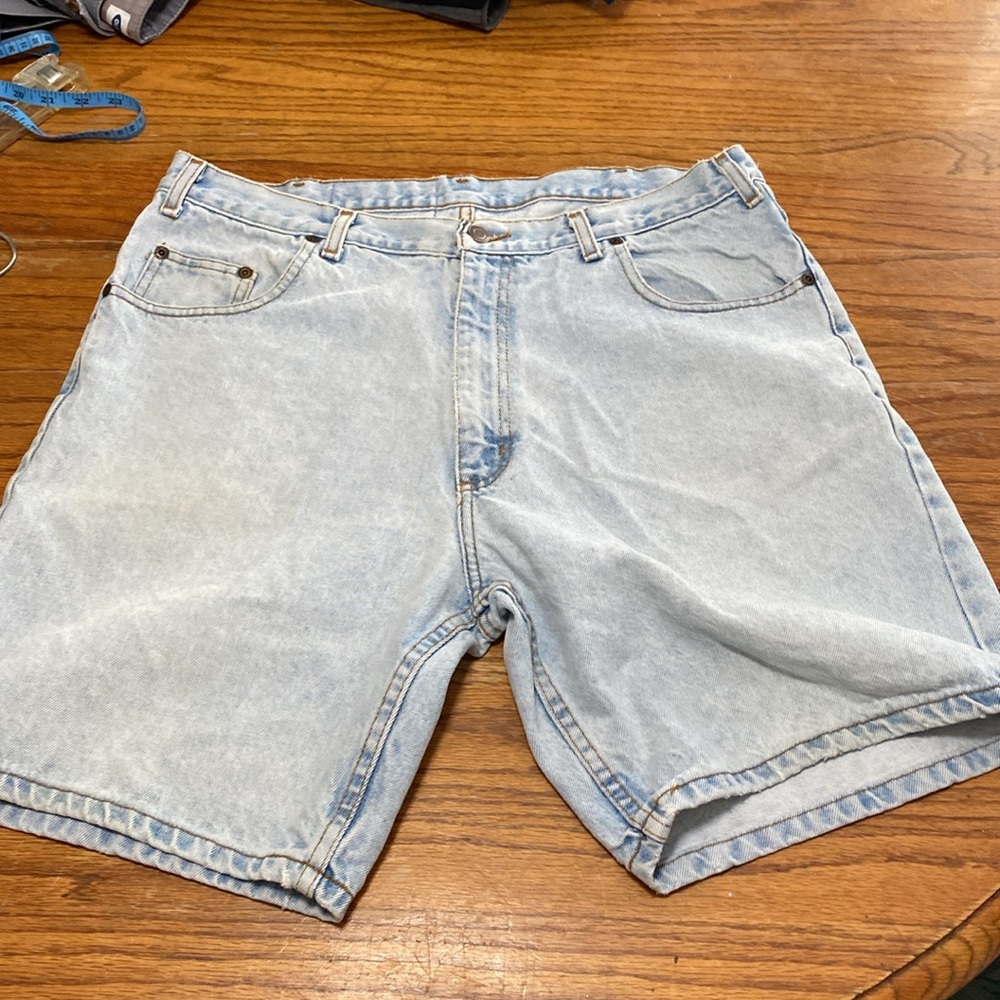 **Sold” Vintage Two Pepper Vintage Men's Denim Shorts. Loose Leg Logo 90's